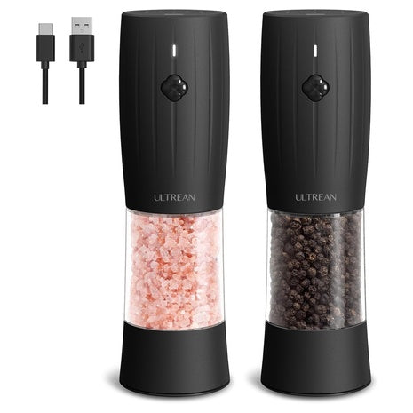 2-Pack Ultrean Electric Salt & Pepper Grinder Set