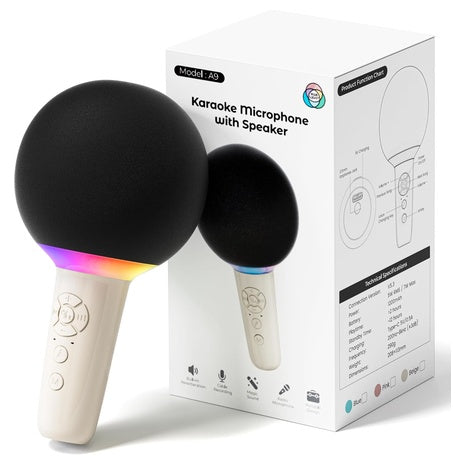 Kids Wireless Bluetooth Karaoke Microphone with LED Lights