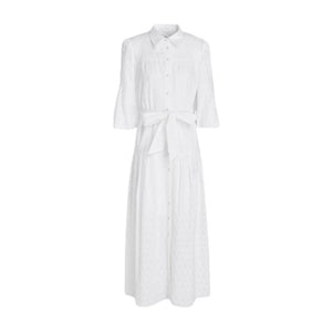 DVF Broderie Cotton Midi Shirt Dress