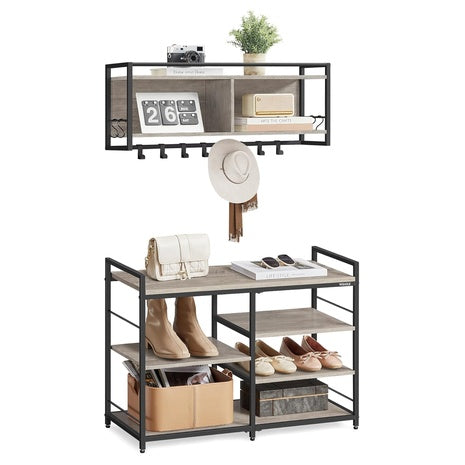 Multifunctional Hall Tree with Shoe Bench