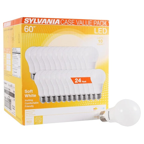 24 Sylvania LED A19 Light Bulbs