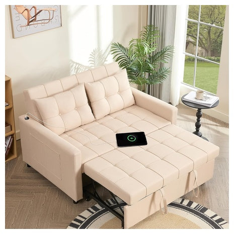 52" 3-in-1 Sleeper Sofa With Pull-Out Bed