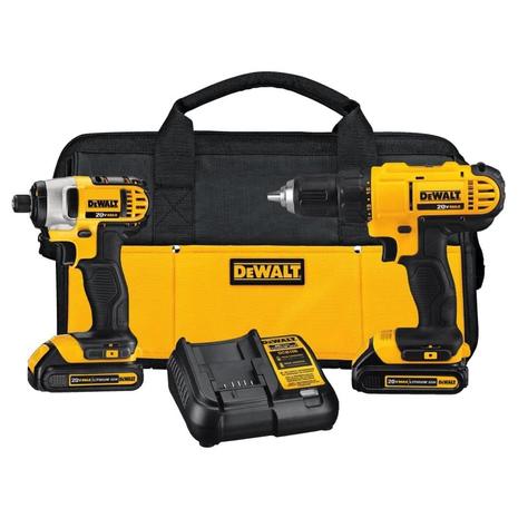 Dewalt 20V MAX Cordless Drill & Impact Driver Power Tool Combo Kit w/ 2 Batteries & Charger