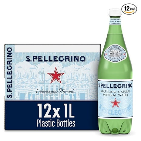 12 Bottles of S.Pellegrino Sparkling Natural Mineral Water