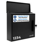 SereneLife 0.46 Cu. Ft. Outdoor Locking Wall Mount Mailbox