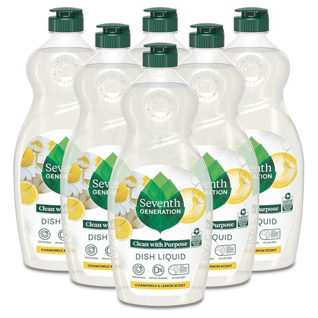 6 Bottles Seventh Generation Chamomile & Lemon Dish Soap (19oz)