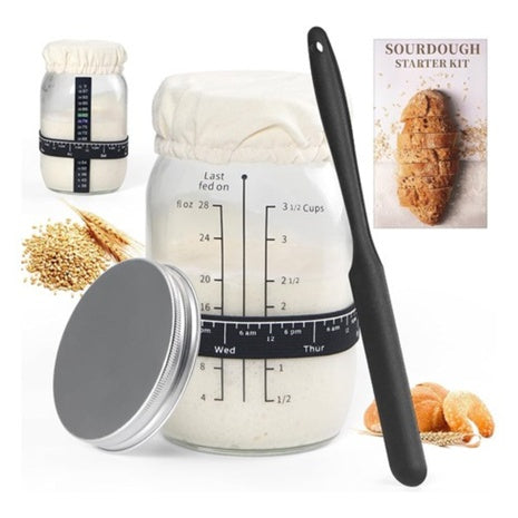34-Oz Rolioumen Sourdough Jar Container With Aluminium Lid