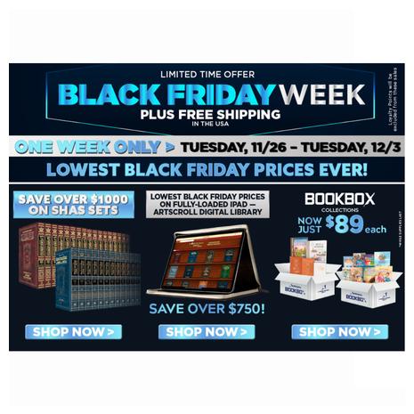 Artscroll's Black Friday Sale Is Live!