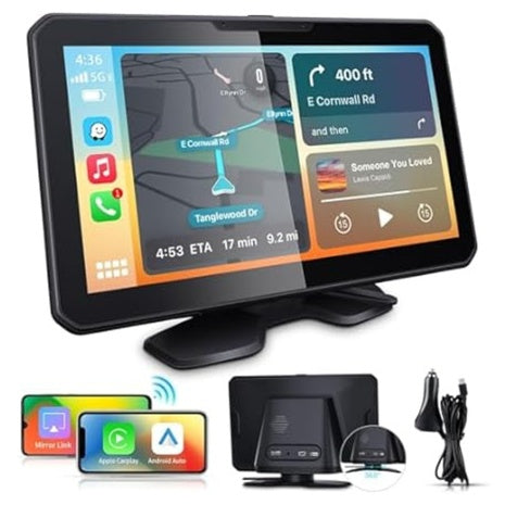 AX2V 7" HD 2-in-1 Wireless Apple Carplay Screen