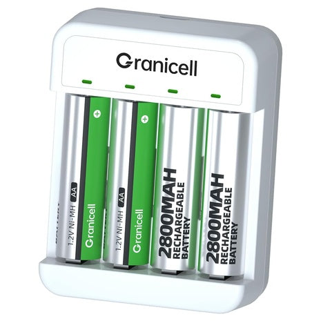 4 2800mAh AA Rechargeable Batteries with USB Charger