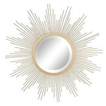 23" Stonebriar Round Metal Antique Starburst Hanging Wall Mirror