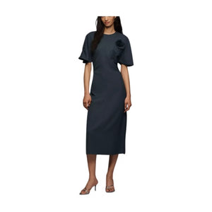 Maeve Ruched Short-Sleeve Midi Dress