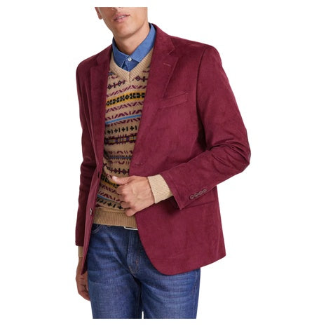 Nautica Men's Modern-Fit Solid Stretch Corduroy Elbow Patch Coat