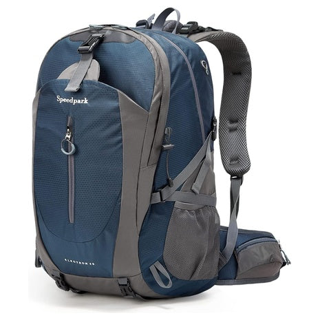 SPEEDPARK 40L Waterproof Hiking Backpack With Rain Cover (Royal Blue)