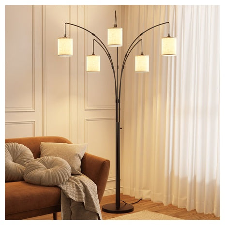 83.5" 5 Lights Modern Arc Standing Tree Floor Lamp