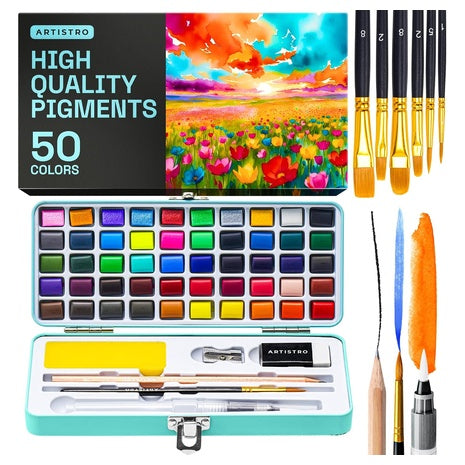 50-Color Artistro Watercolor Paint Set