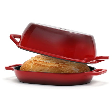 5QT Enameled Cast Iron Oval Bread Dutch Oven with Lid