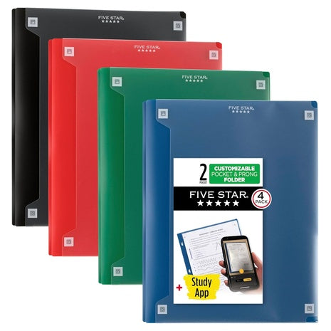 4-Pack Five Star 2-Pocket Folders