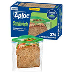 270 Ziploc Sandwich & Snack Food Storage Bags