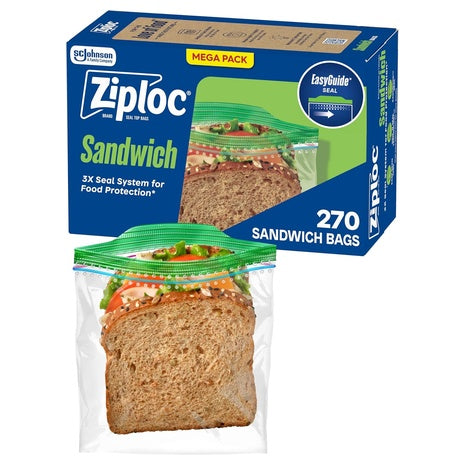 270 Ziploc Sandwich and Snack Bags