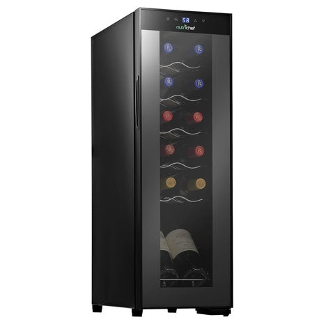 Nutrichef 12-Bottle Mini Wine Fridge w/ Digital Control