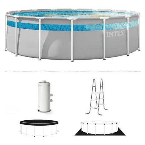 INTEX 14ft X 42in Prism Frame Clearview Premium Above Ground Pool Set