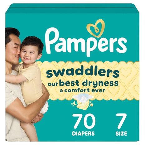 70 Size 7 Pampers Swaddlers Diapers