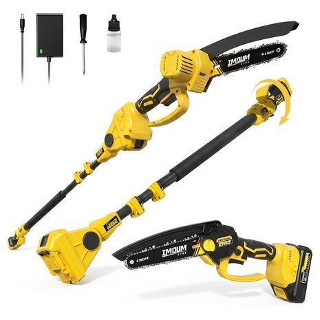 6'' 2-in-1 Cordless Mini Electric Pole Saws With Extension Pole