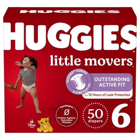 50 Huggies Little Movers Size 6 Diapers