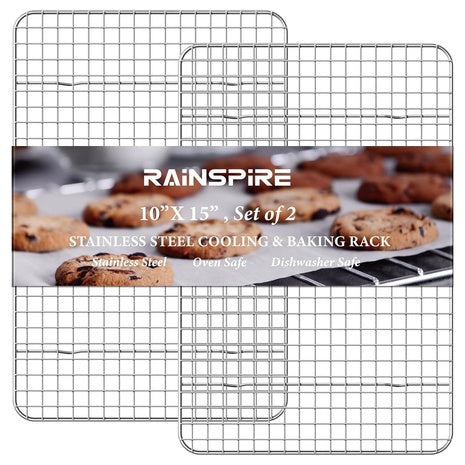 2-Pack Stainless Steel Cooling Racks (10″ x 15″)