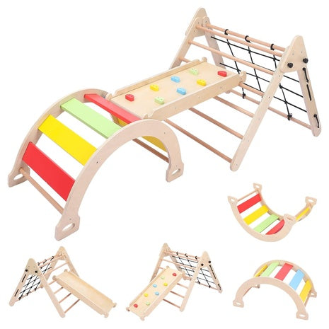 Montessori 3-in-1 Wooden Toddler Climbing Toy