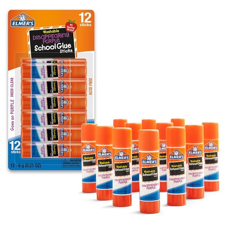 12 Elmer’s Disappearing Purple School Glue Sticks