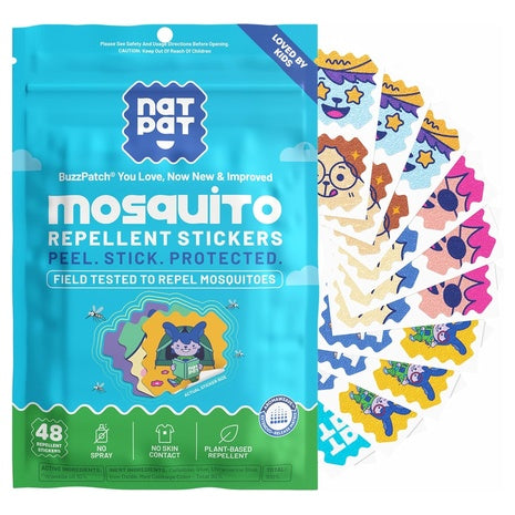 48 NatPat BuzzPatch Mosquito Stickers for Kids