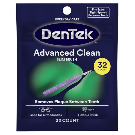 32 DenTek Advanced Clean Slim Interdental Brushes