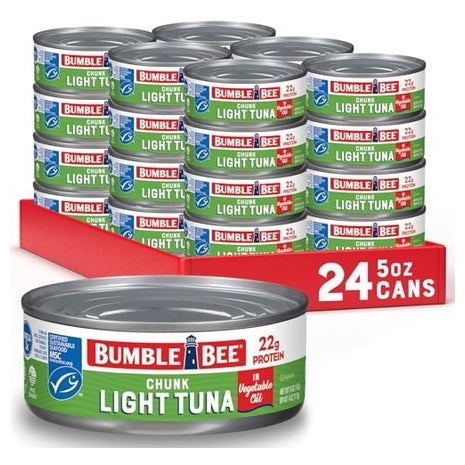 24 Cans Bumble Bee Chunk Light Tuna in Oil