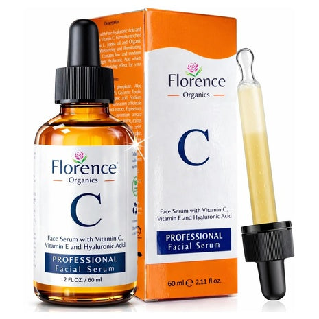 2-Oz Florence Organics Vitamin C & E Anti Aging Face Serum W/ Hyaluronic Acid