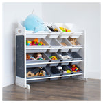 Humble Crew 16-Bin Toy Organizer with Chalkboard Panel