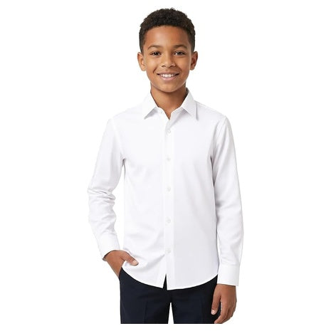 Boys' White Long Sleeve Dress Shirts