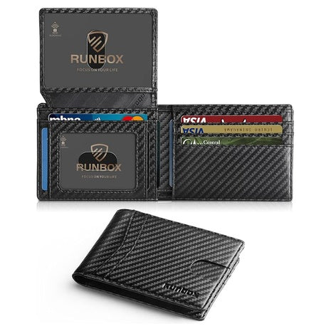 Slim RFID Leather Wallet with 2 ID Windows