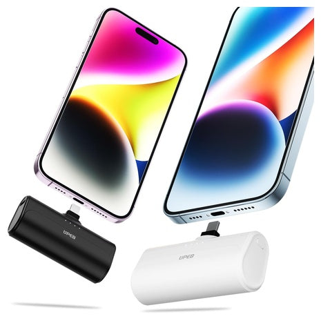 2-Pack 5000mAh Portable Charger with Built-in USB-C