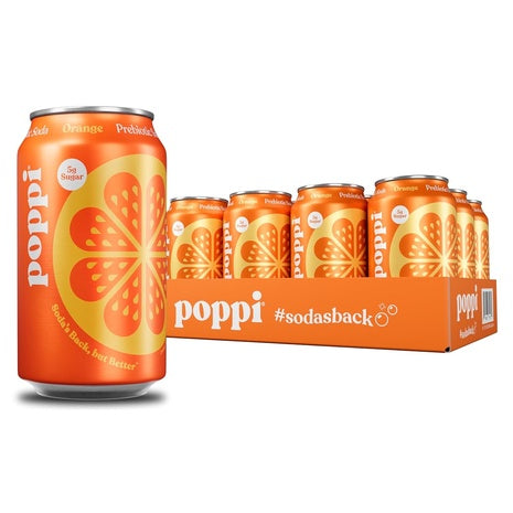 12-Pack Poppi Orange Prebiotic Soda