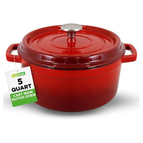 5-Quart NutriChef Enameled Cast Iron Dutch Oven