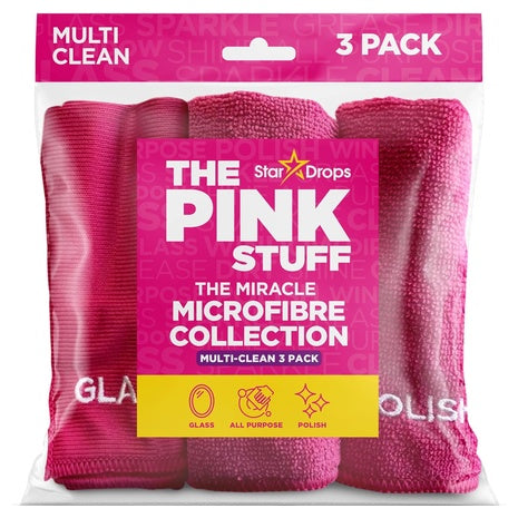 3 Stardrops The Pink Stuff Miracle Microfibre Cloths
