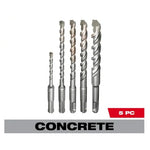 5-Piece Milwaukee 2-Cutter Carbide Hammer Drill Bit Set
