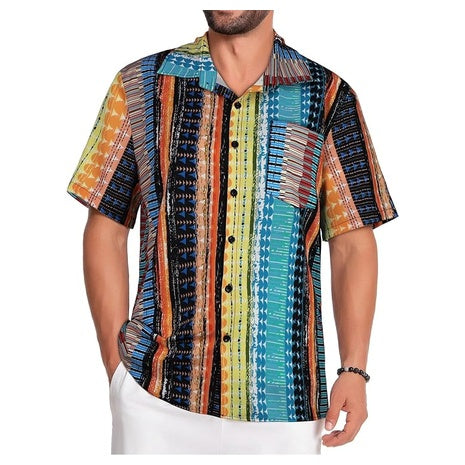 Men's Short Sleeve Floral Button Down Hawaiian Shirt