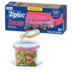 81 Ziploc Gallon Stand Up Bottom Food Storage Bags