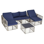 7-Piece JUSKYS New Style Wicker Patio Furniture Conversation Set