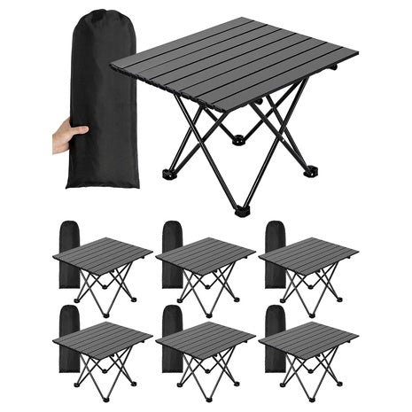 6 Portable Folding Camping Tables with Carry Bag