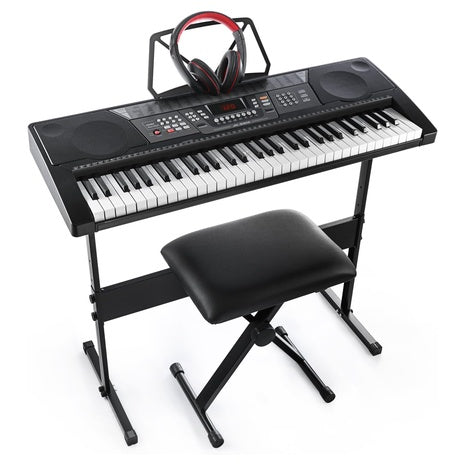 61-Key Keyboard Kit with Stand, Headphones, and Stool