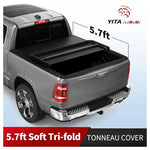 5.7-0FT 68" Tri-fold Tonneau Cover For Truck Bed W/Lamp